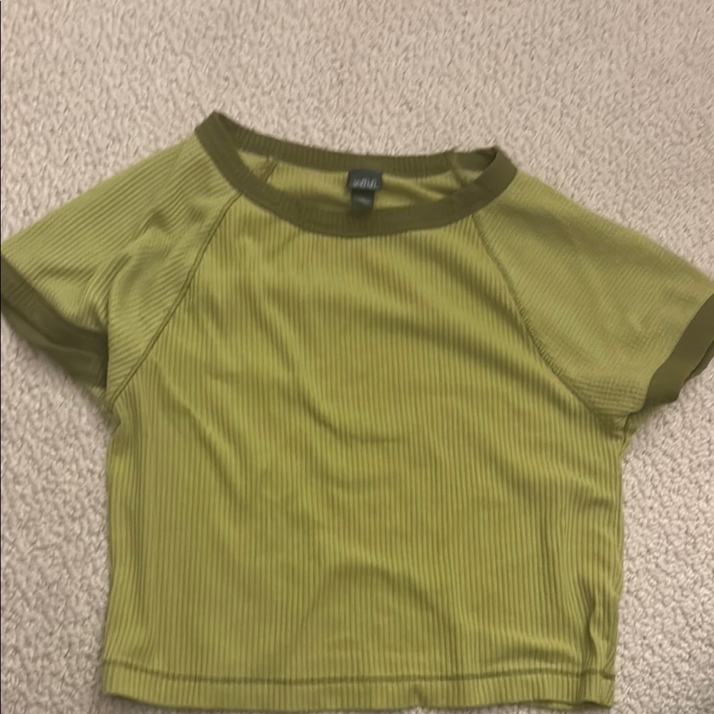 Wild fable Olive Green Ribbed Crop Top
